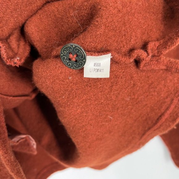 Vintage Orvis Artsy Button Corduroy Collar 100% Wool Jacket Womens M Dark Orange - Picture 4 of 6